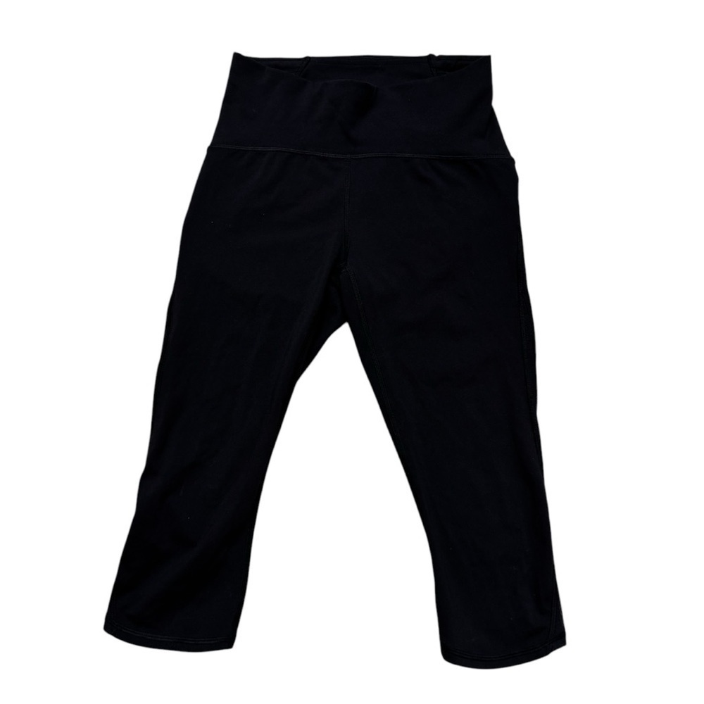 Lululemon Black Align High Rise Cropped Capri Leggings Mesh Side Inserts Size 6
